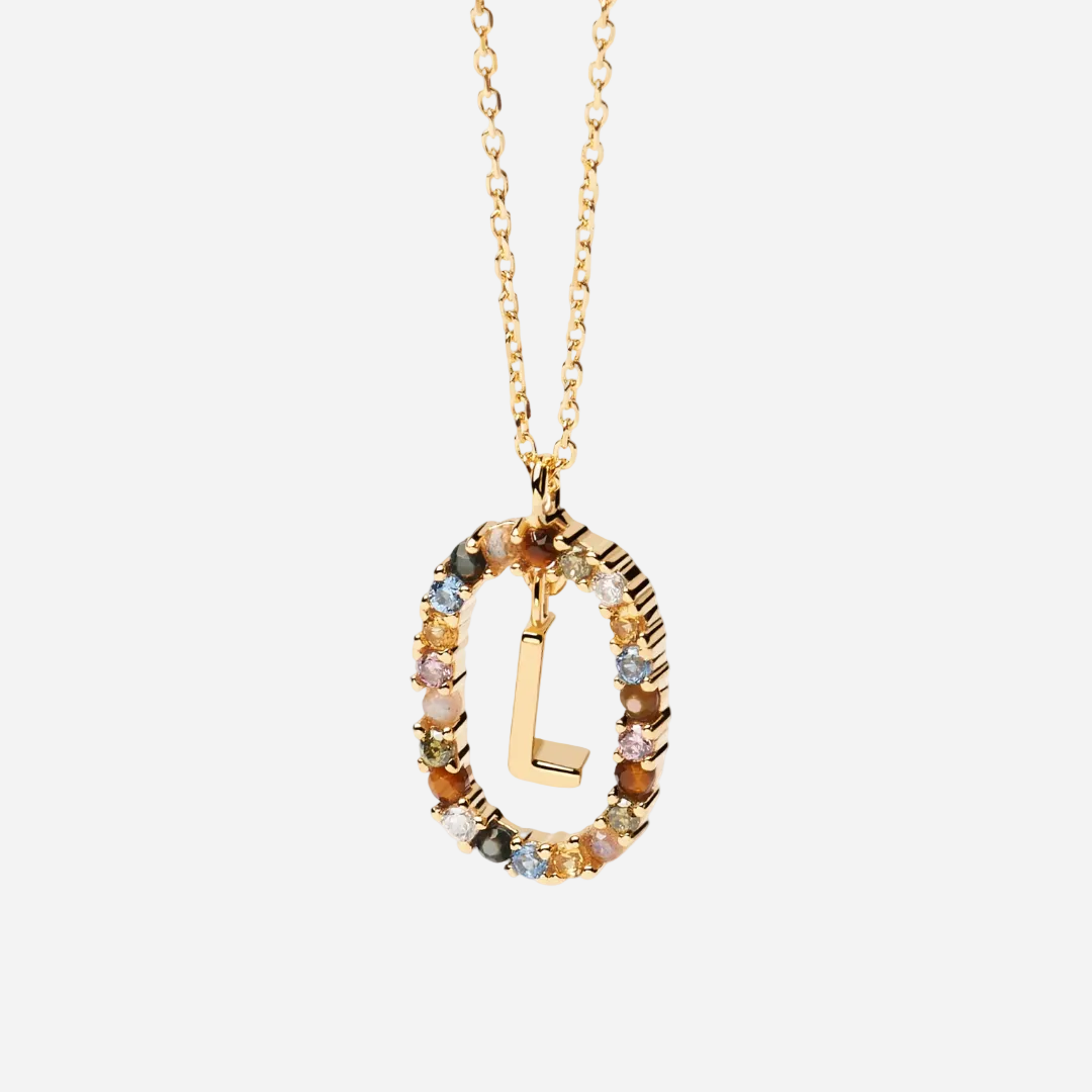 Gemstone Initial Necklace