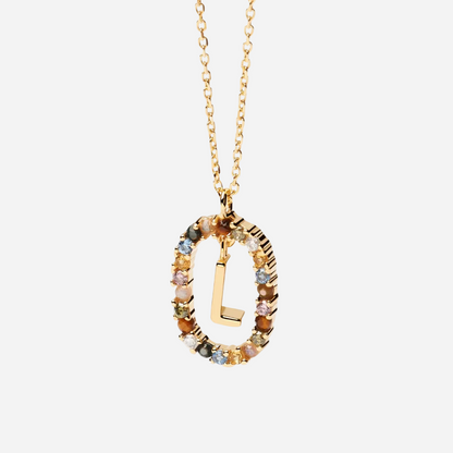 Gemstone Initial Necklace