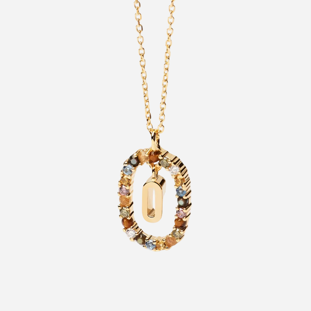 Gemstone Initial Necklace