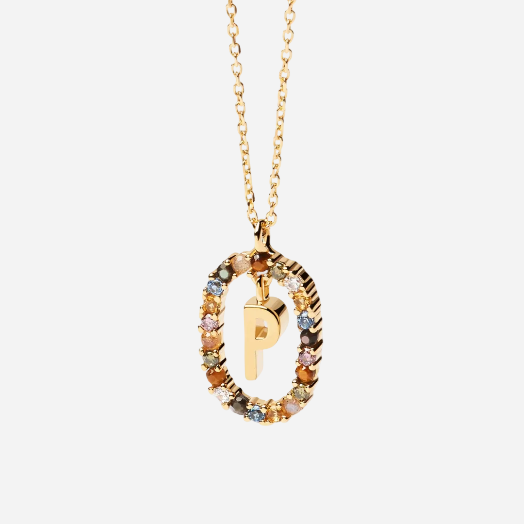 Gemstone Initial Necklace
