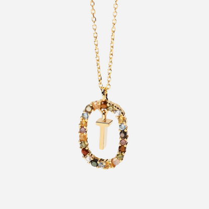 Gemstone Initial Necklace