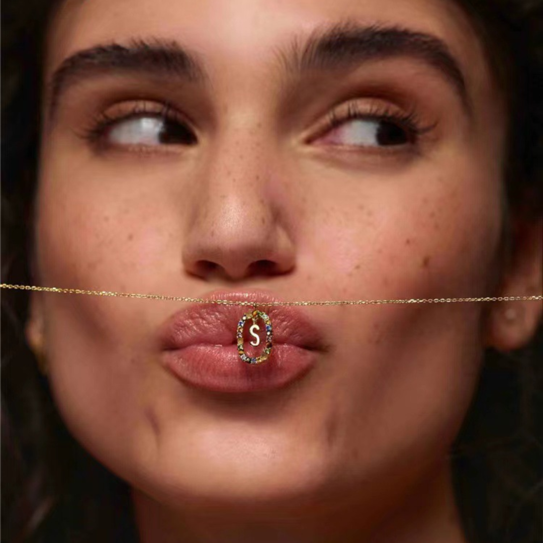 Gemstone Initial Necklace