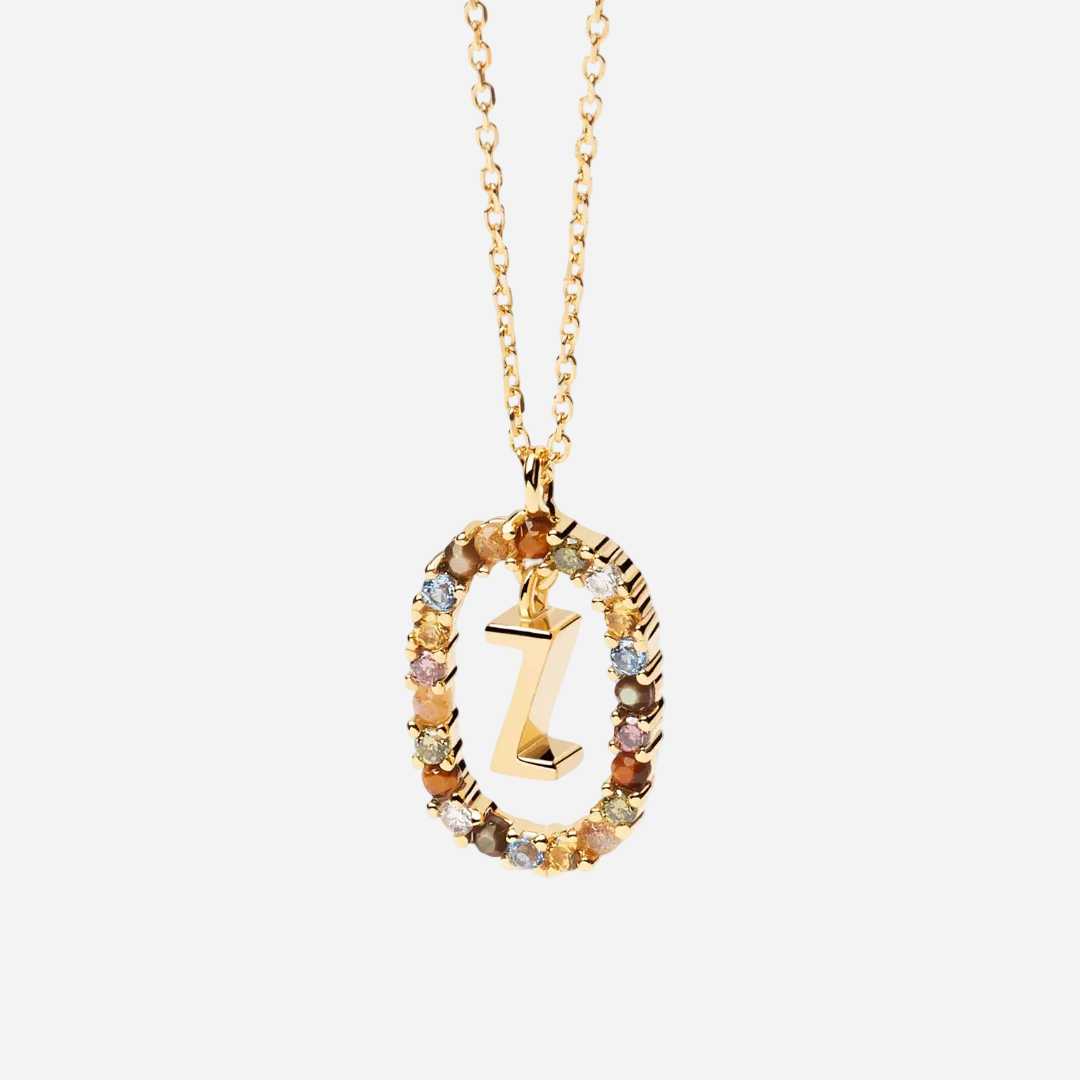 Gemstone Initial Necklace