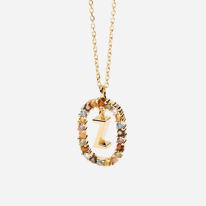 Gemstone Initial Necklace