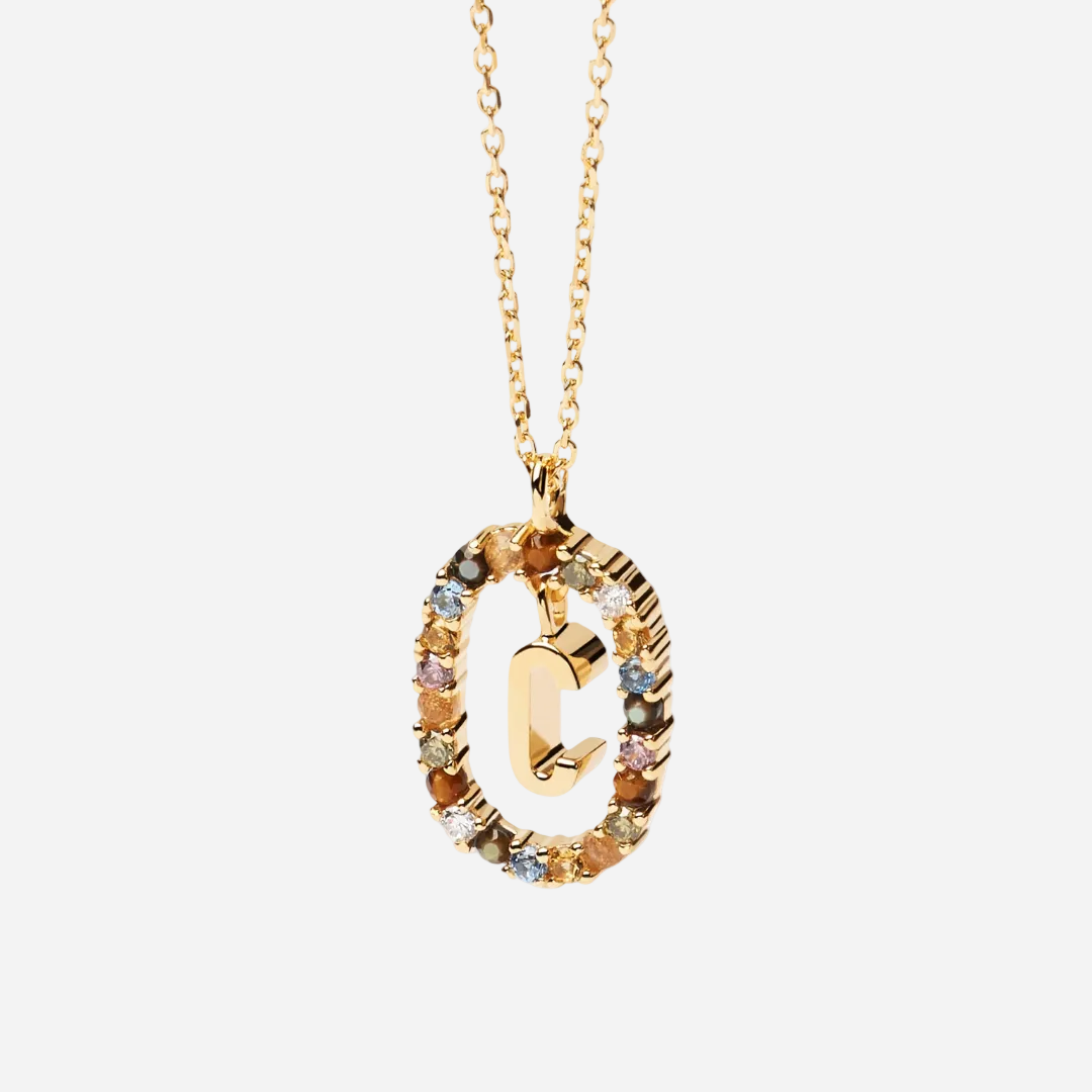 Gemstone Initial Necklace