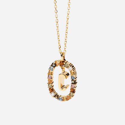 Gemstone Initial Necklace