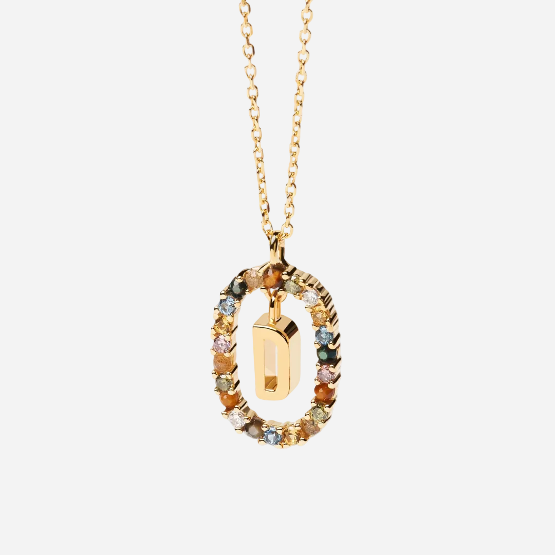 Gemstone Initial Necklace