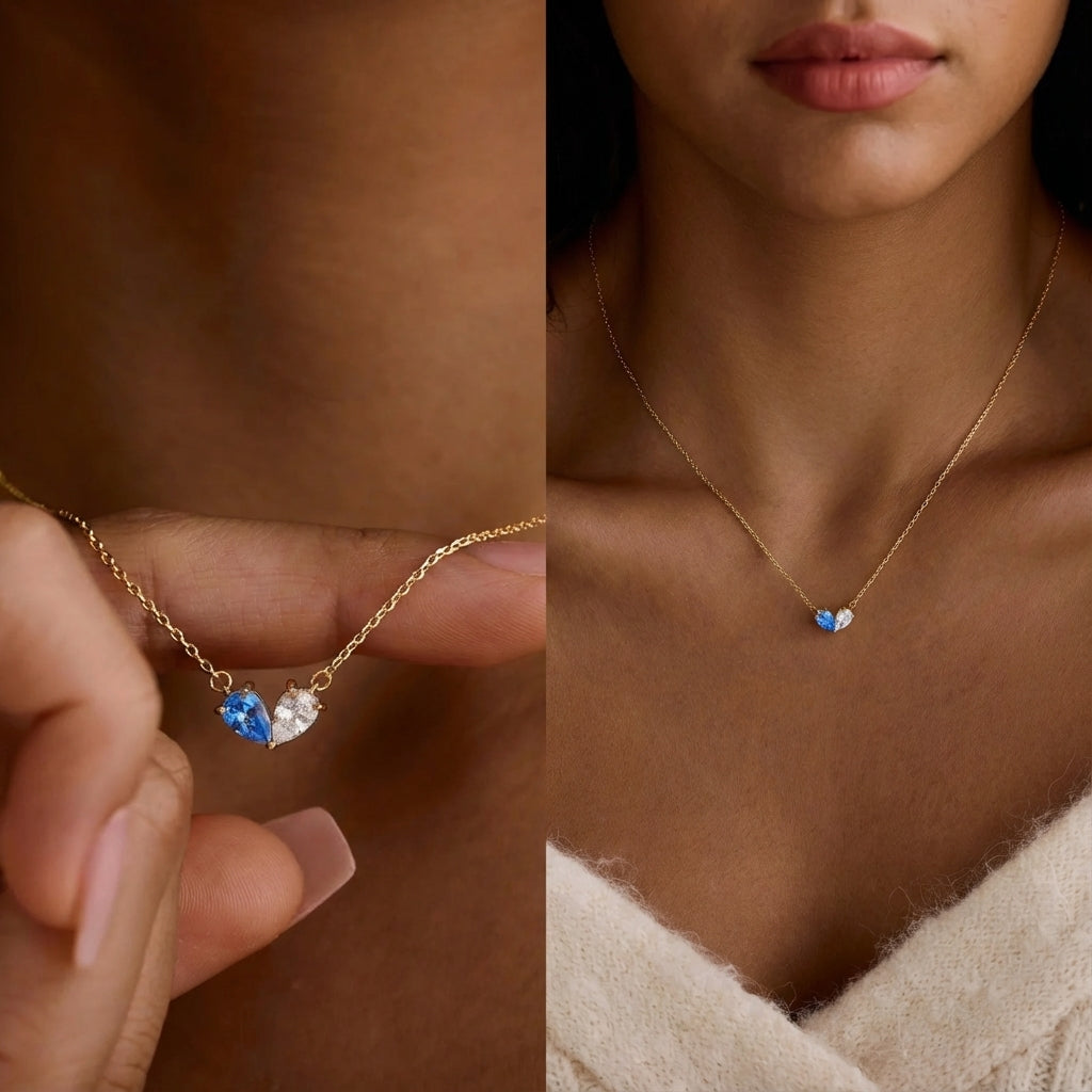 Signature Dual Birthstone Heart Necklace
