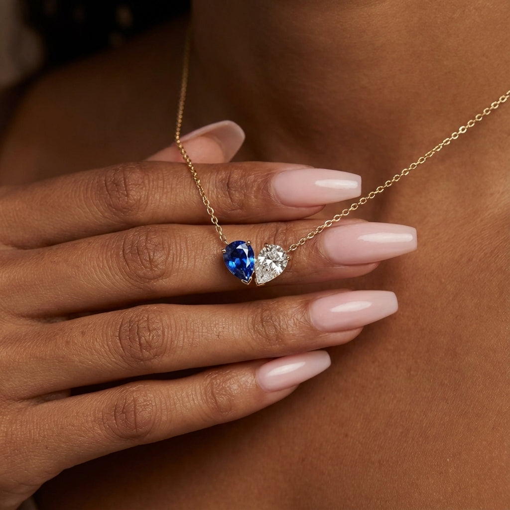 Signature Dual Birthstone Heart Necklace