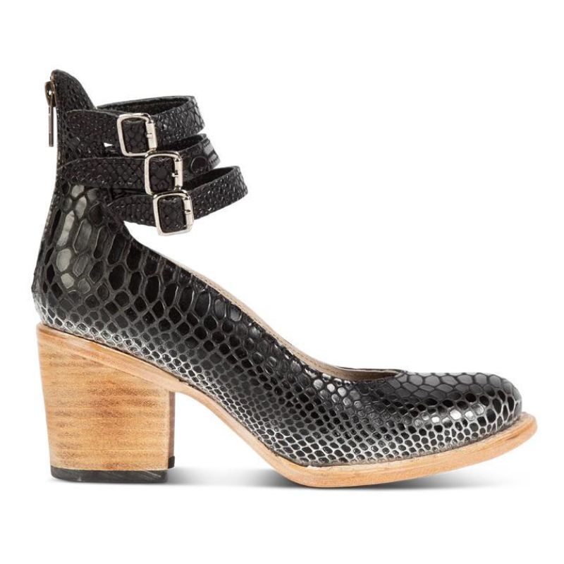 Gina Polished Block Heel Ankle Boots