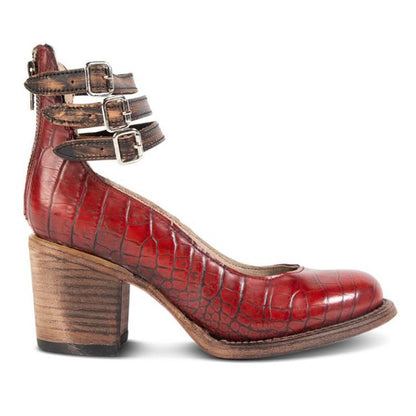 Gina Polished Block Heel Ankle Boots