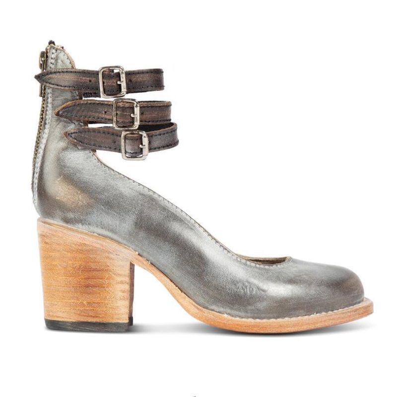 Gina Polished Block Heel Ankle Boots