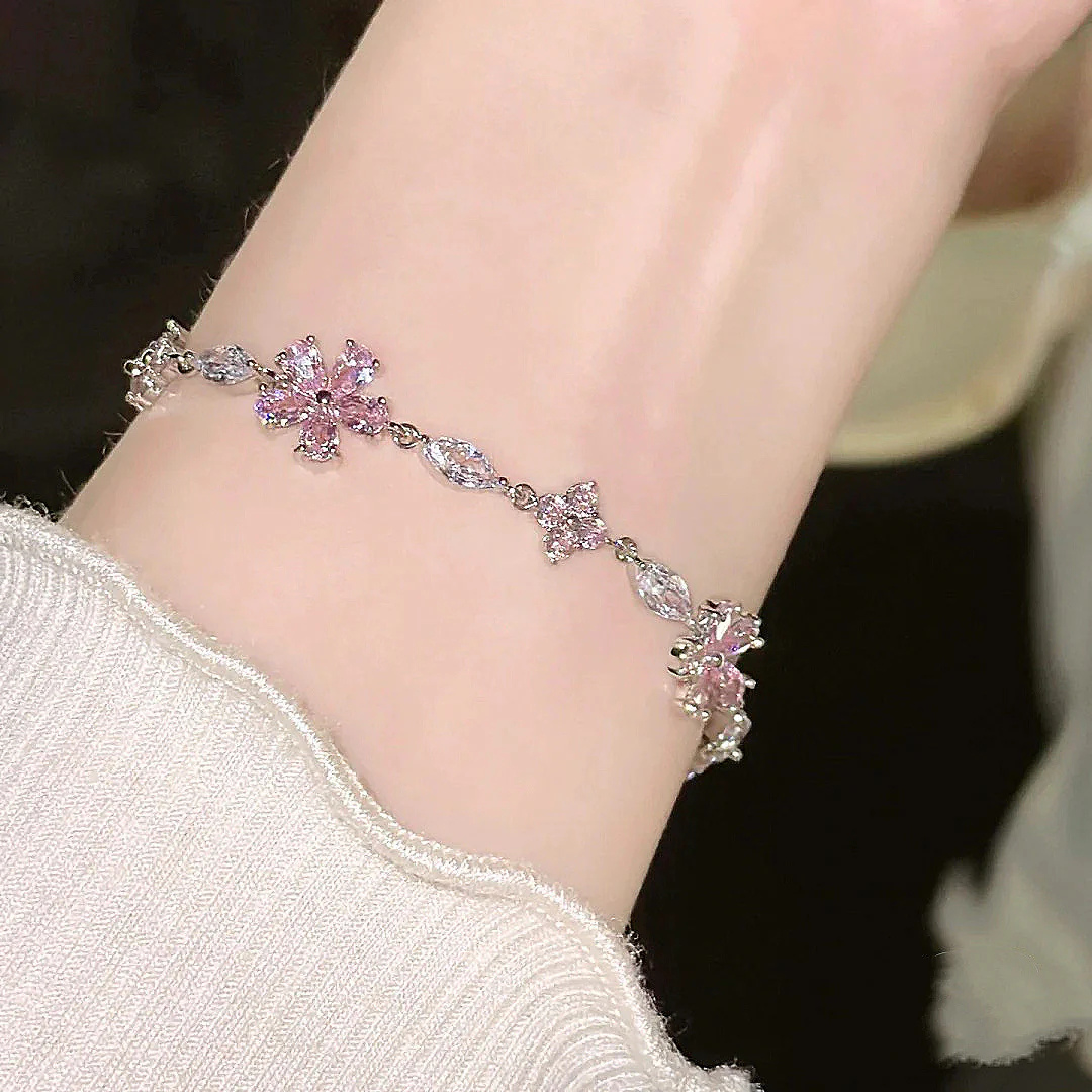 Hana Cherry Blossom Crystal Bracelet