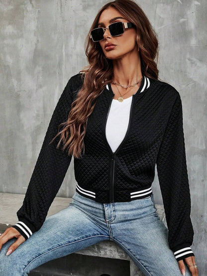 Luna Cropped Bomber Jacket