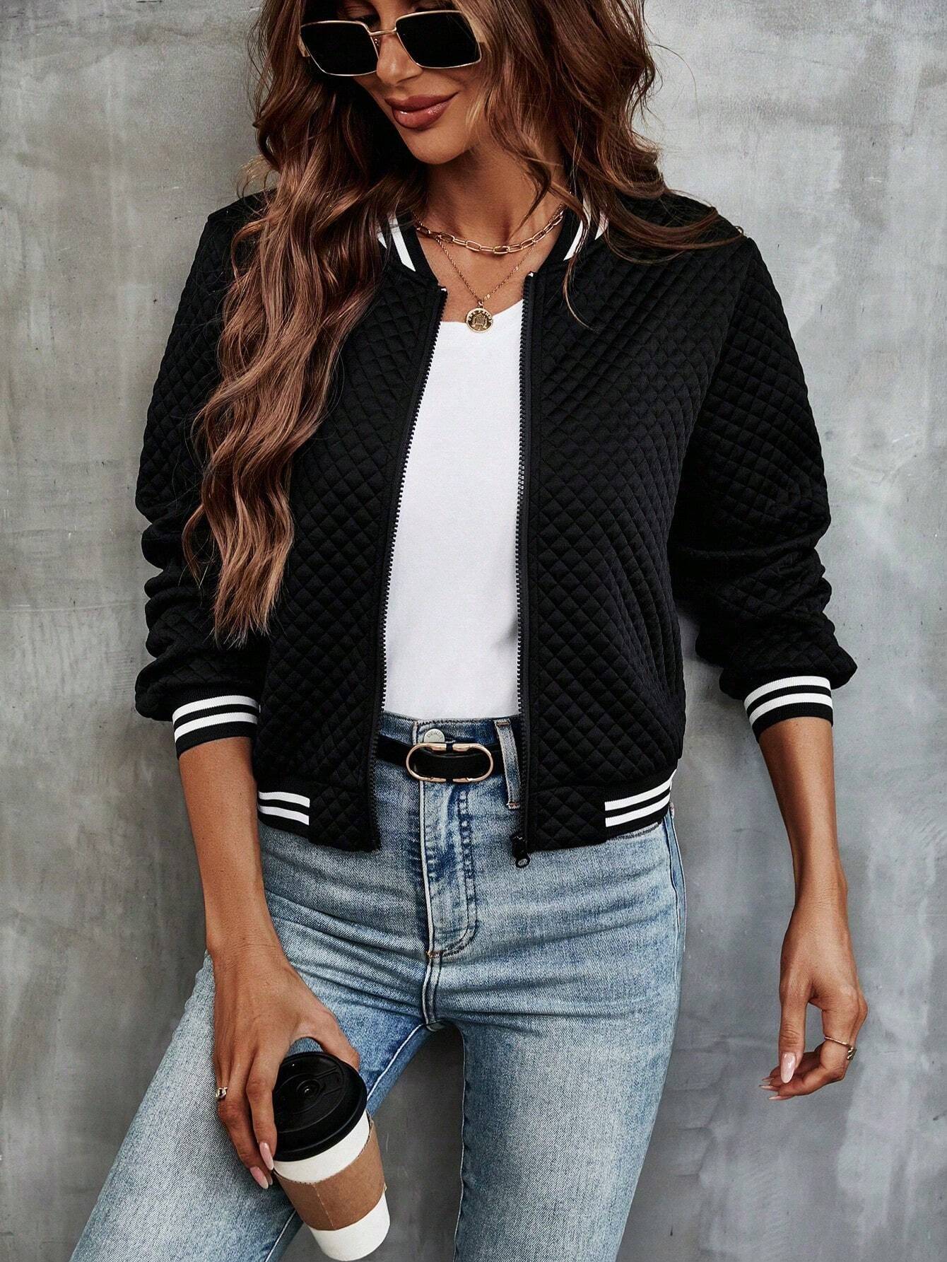 Luna Cropped Bomber Jacket