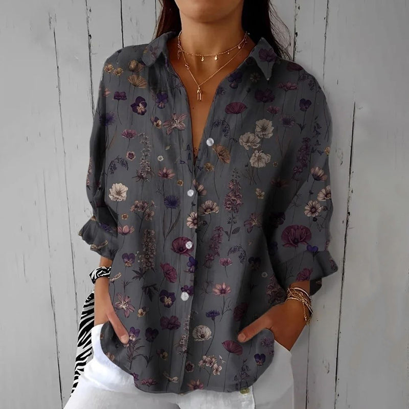 Meadow Breeze Vintage Floral Blouse