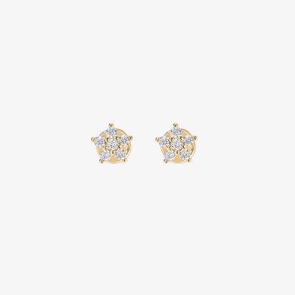 Mini Crystal Flower Flat Back Stud Earrings