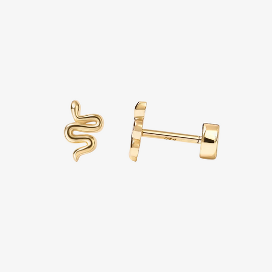 Mini Snake Flat Back Stud Earrings