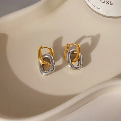 Arlo Two Tone Double Hoops Earring