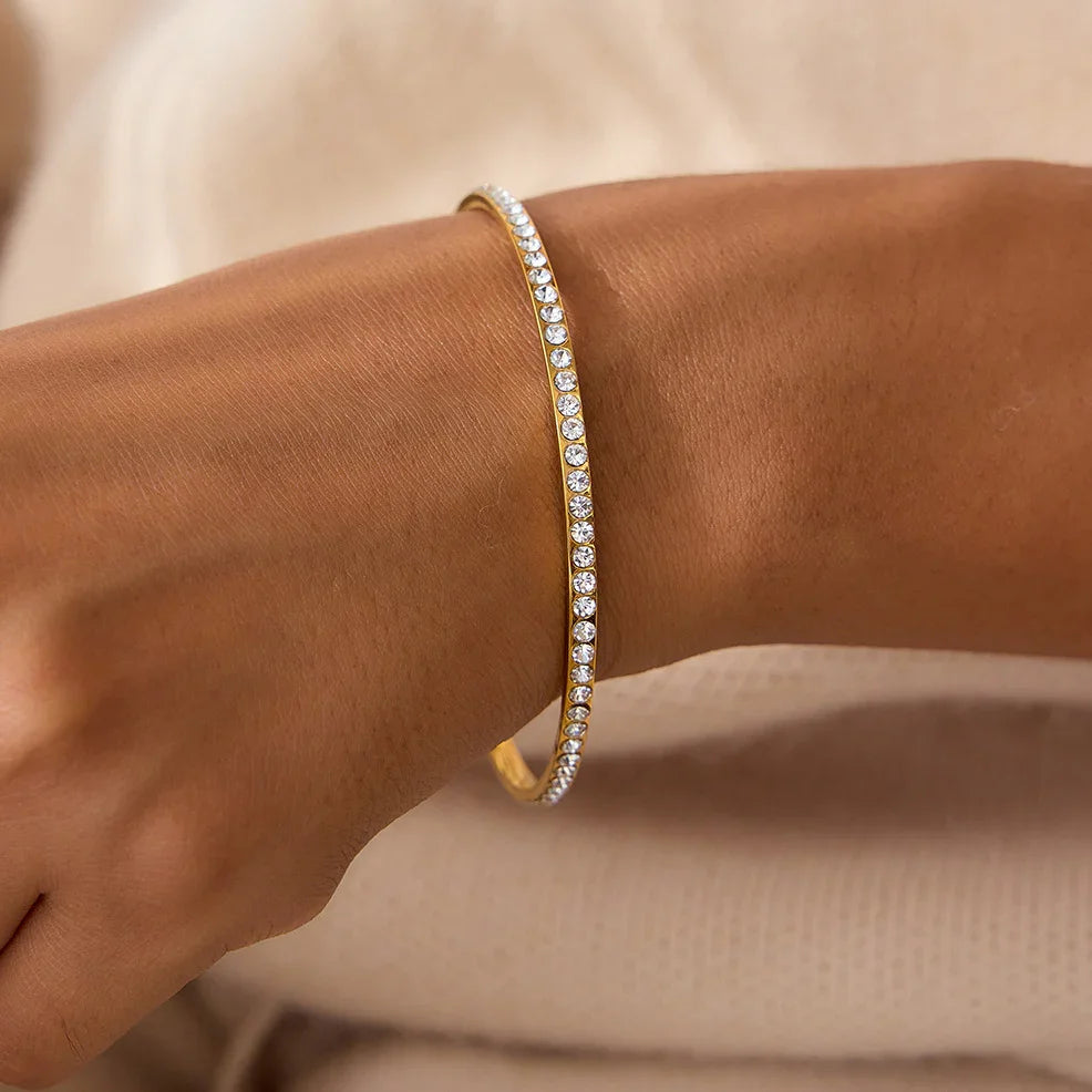 Diamond Gold Bangle Bracelet