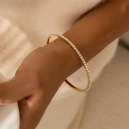 Diamond Gold Bangle Bracelet