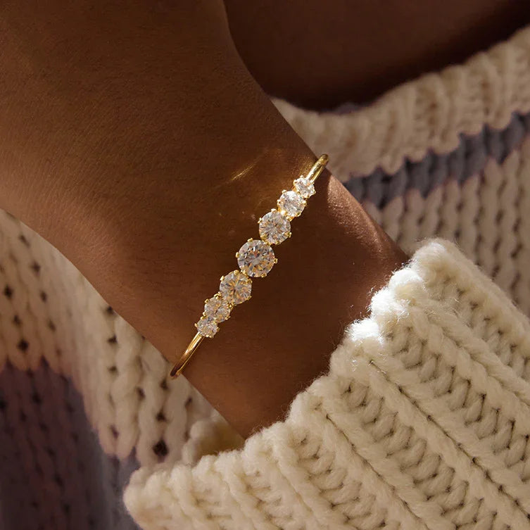 Helen Diamond Gold Bangle