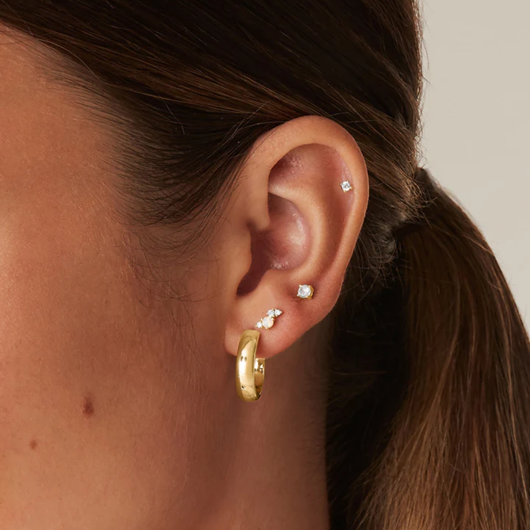 Opal Glow Flat Back Stud Earrings