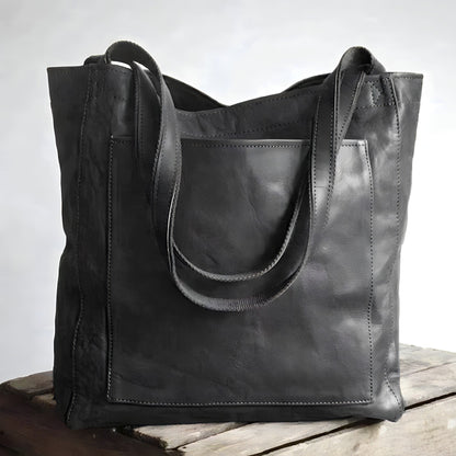 Oversized Leather Look Shoulder Tote