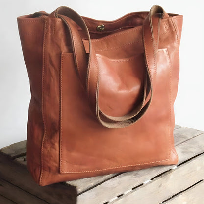 Oversized Leather Look Shoulder Tote