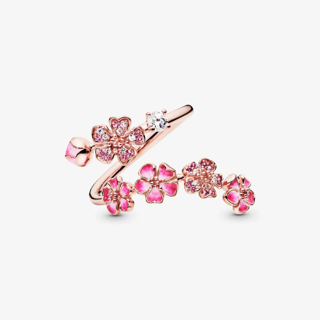 Pink Peach Blossom Open Ring