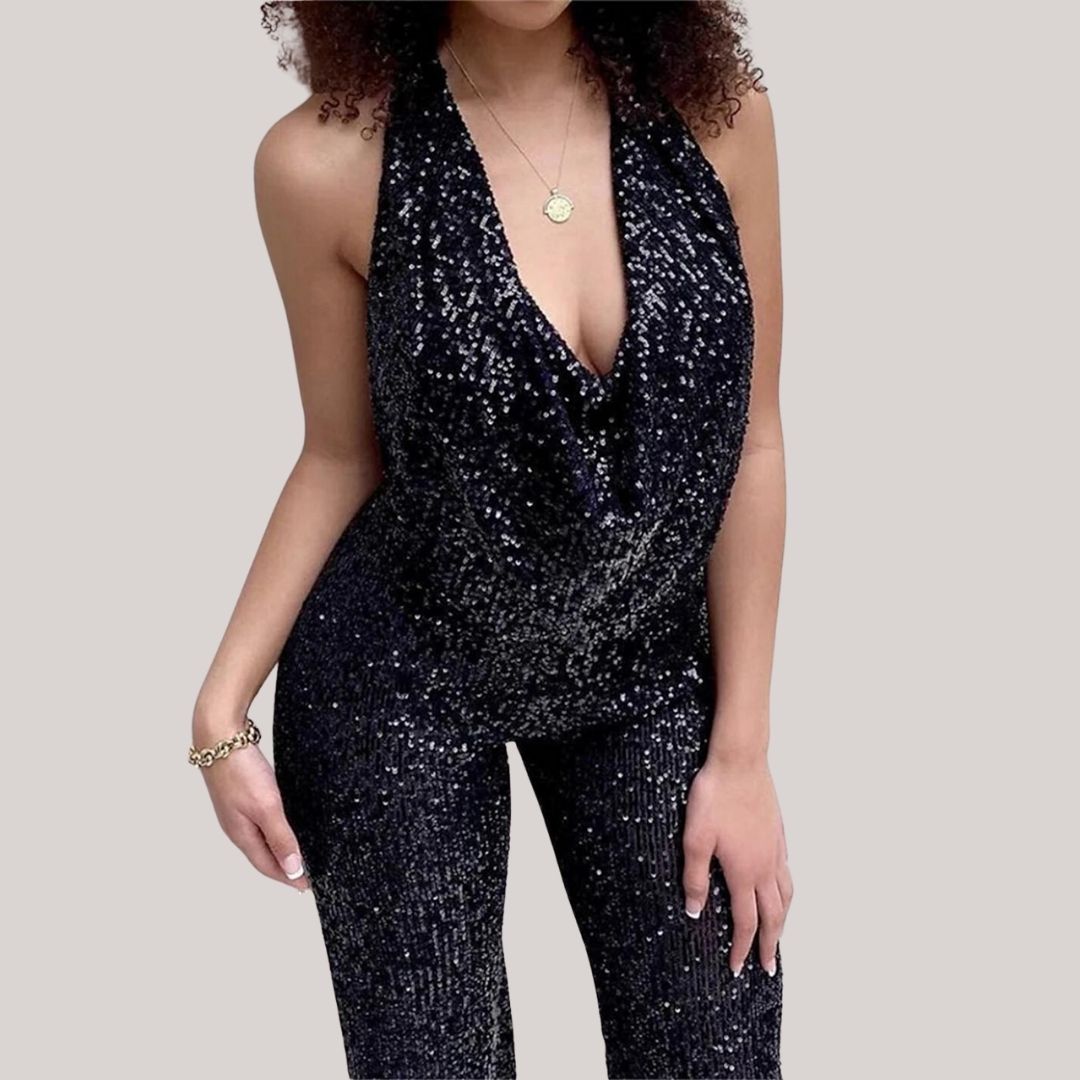 Radiant Sequin Halter Jumpsuit