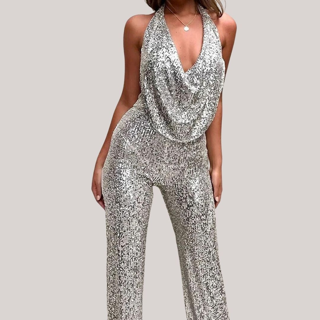 Radiant Sequin Halter Jumpsuit