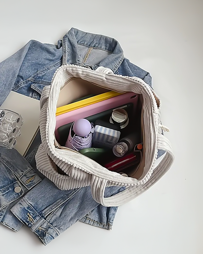 Ribbed Corduroy Tote