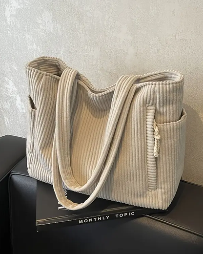 Ribbed Corduroy Tote