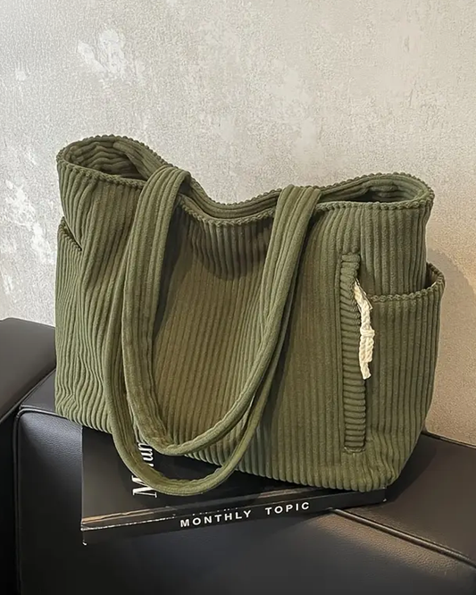 Ribbed Corduroy Tote