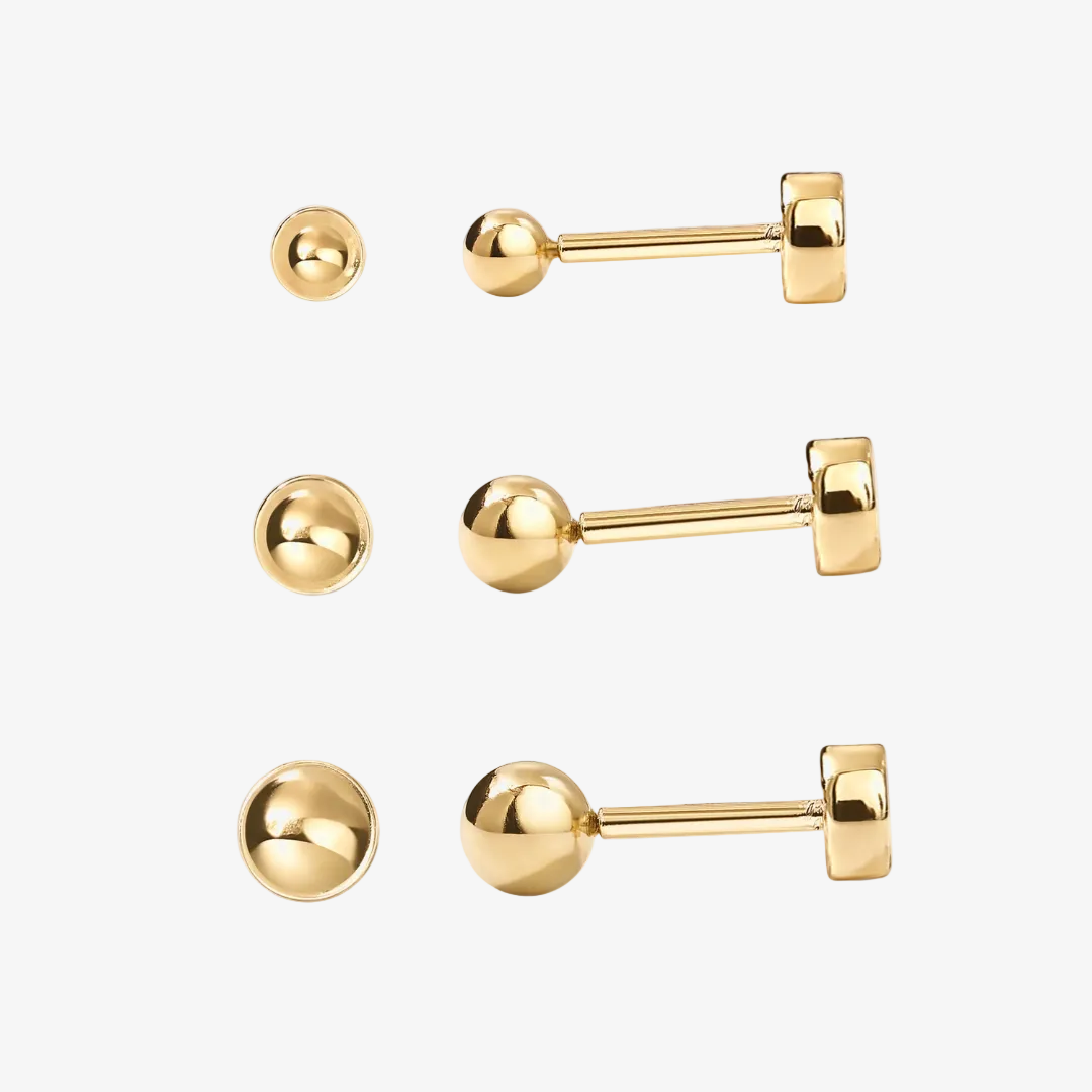 Sphere Flat Back Stud Earrings