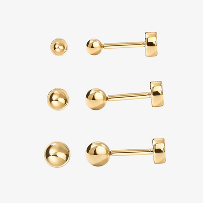 Sphere Flat Back Stud Earrings