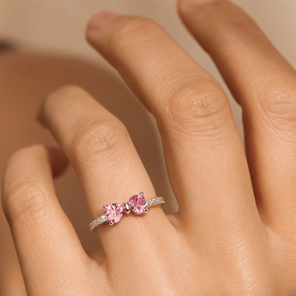 Sparkling Silver Crystal Bow Ring