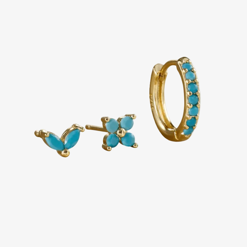 Tulip Bloom Hoop Earring Set