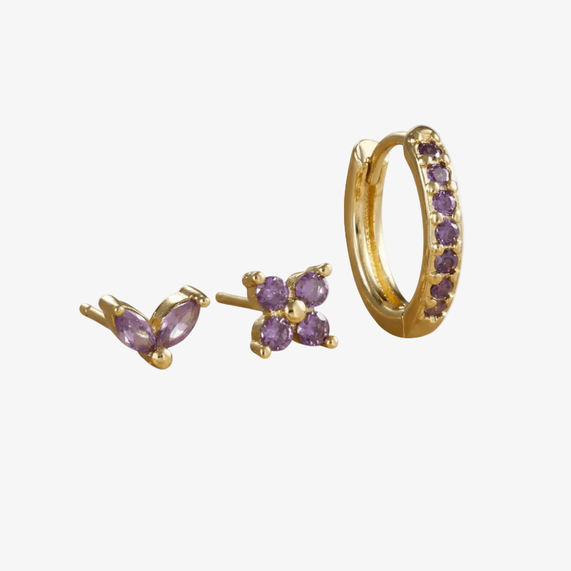 Tulip Bloom Hoop Earring Set