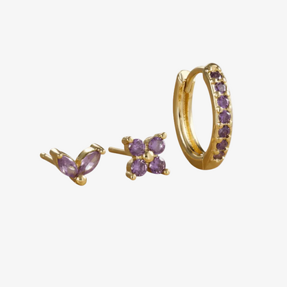 Tulip Bloom Hoop Earring Set