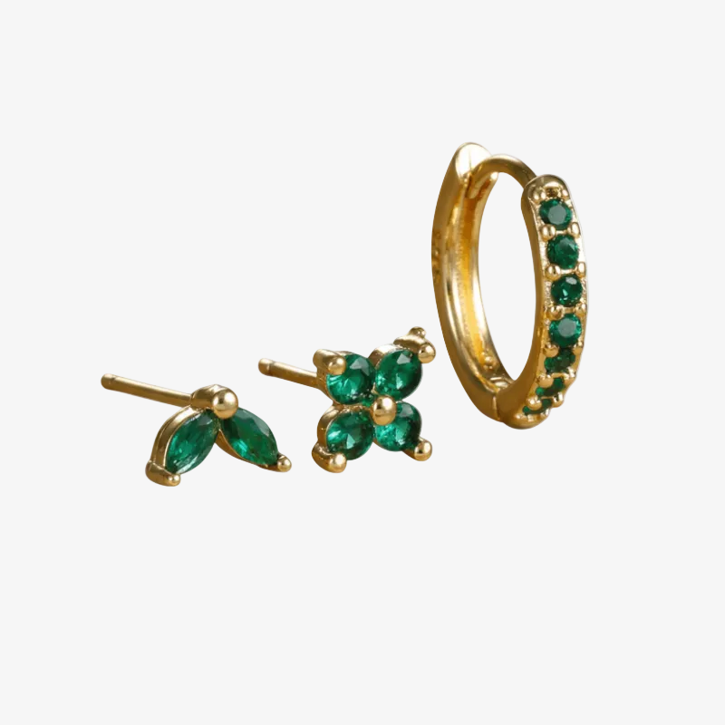 Tulip Bloom Hoop Earring Set