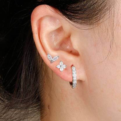 Tulip Bloom Hoop Earring Set