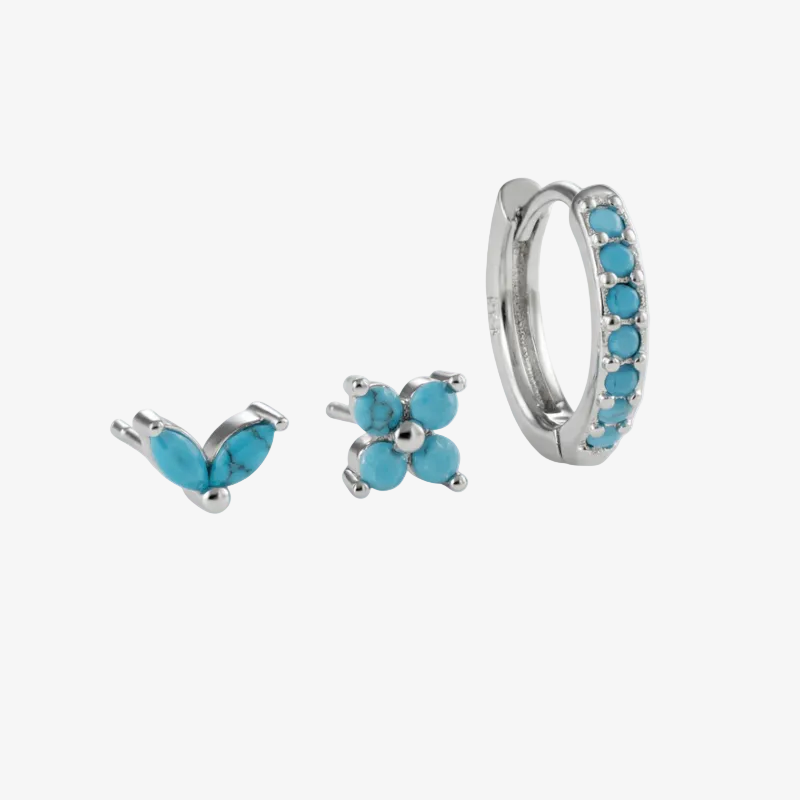 Tulip Bloom Hoop Earring Set