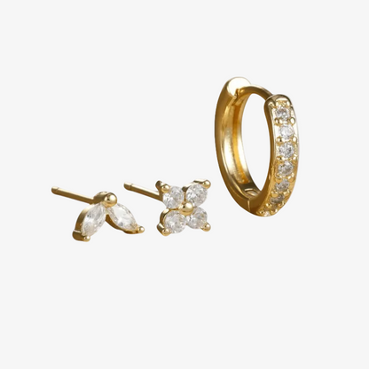 Tulip Bloom Hoop Earring Set