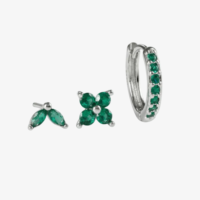 Tulip Bloom Hoop Earring Set