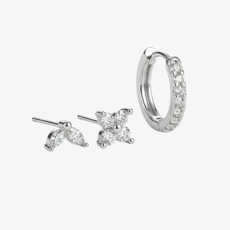 Tulip Bloom Hoop Earring Set