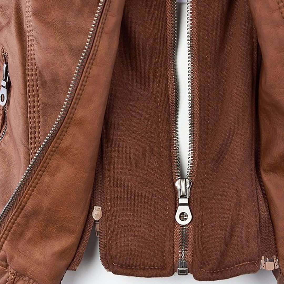Urban Edge Hooded Faux Leather Jacket