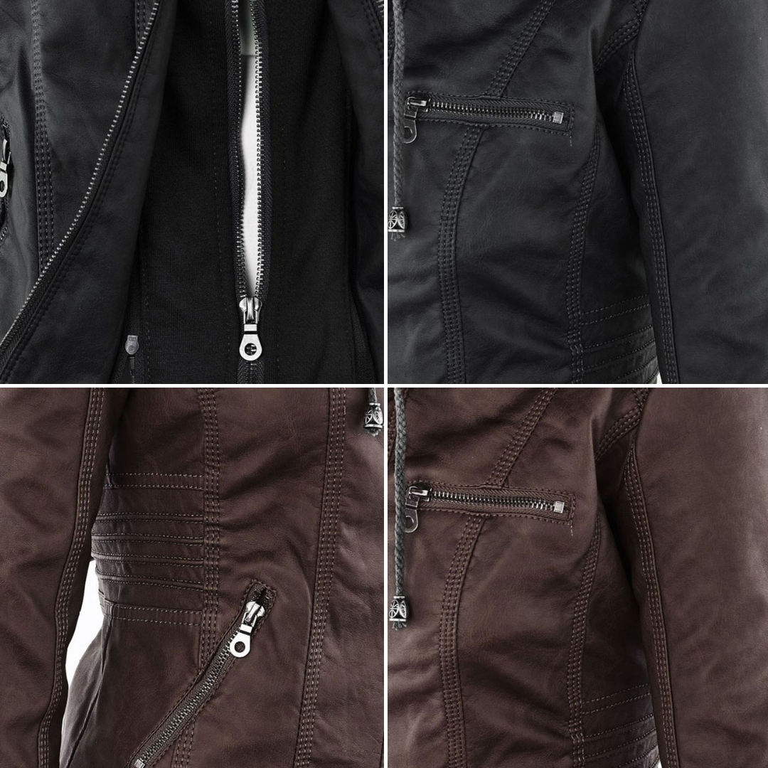 Urban Edge Hooded Faux Leather Jacket