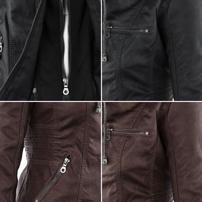 Urban Edge Hooded Faux Leather Jacket